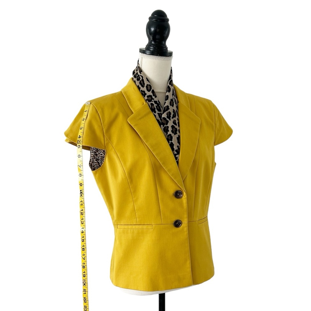 Tahari ASL Women’s Two Piece Gold and Dark Brown Cap Sleeve Skirt Suit Size 14P - Picture 4 of 16